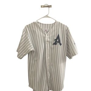 Striped Baseball Jersey with Logo